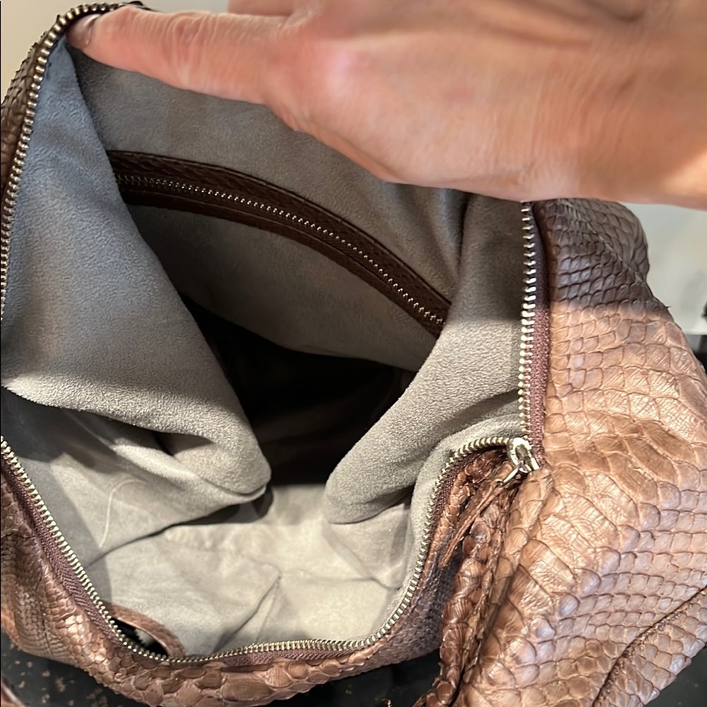 Mocha Python Hobo Bag - Picture 6 of 7